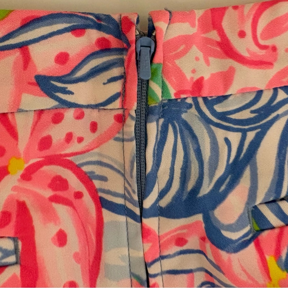 Lilly Pulitzer High Waist Shorts - Pink, Blue, Green Floral - Picture 6 of 6